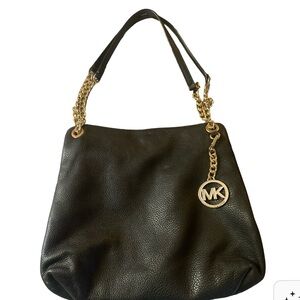 Michael Kors Black Leather Shoulder Bag